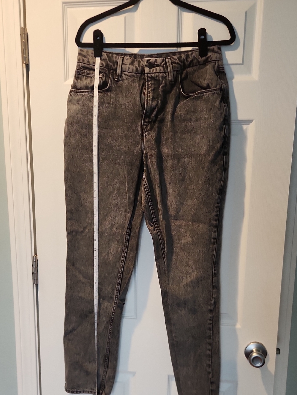 Good American High-Rise Acid Wash Jeans - Black/Gray